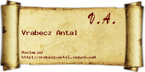 Vrabecz Antal névjegykártya